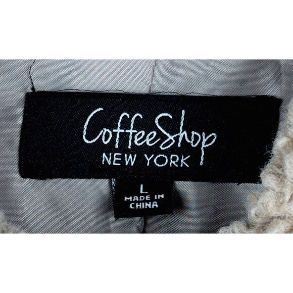 NWOT Women’s Size L Coastal Cottage Cozy Brown Teddy Collar Jacket CoffeeShop - Picture 4 of 4